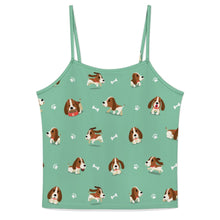 Load image into Gallery viewer, Playful Basset Hound Love Women's Cami and Shorts Pajama Set-13