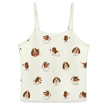 Load image into Gallery viewer, Playful Basset Hound Love Women's Cami and Shorts Pajama Set-17