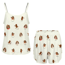 Load image into Gallery viewer, Playful Basset Hound Love Women's Cami and Shorts Pajama Set-18