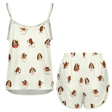Load image into Gallery viewer, Playful Basset Hound Love Women's Cami and Shorts Pajama Set-19
