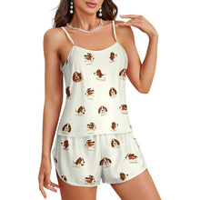 Load image into Gallery viewer, Playful Basset Hound Love Women's Cami and Shorts Pajama Set-21