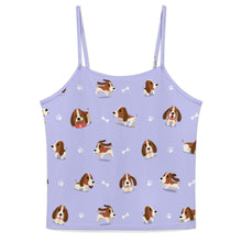 Load image into Gallery viewer, Playful Basset Hound Love Women's Cami and Shorts Pajama Set-5
