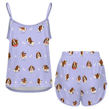 Load image into Gallery viewer, Playful Basset Hound Love Women's Cami and Shorts Pajama Set-7