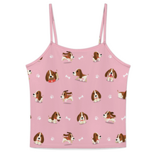 Load image into Gallery viewer, Playful Basset Hound Love Women's Cami and Shorts Pajama Set-9