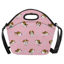 Load image into Gallery viewer, Playful Beagle Love Neoprene Lunch Bag-Pink-ONESIZE-1