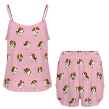 Load image into Gallery viewer, Playful Beagle Love Women&#39;s Cami and Shorts Pajama Set-15