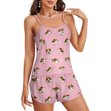 Load image into Gallery viewer, Playful Beagle Love Women&#39;s Cami and Shorts Pajama Set-27