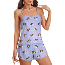 Load image into Gallery viewer, Playful Beagle Love Women&#39;s Cami and Shorts Pajama Set-29