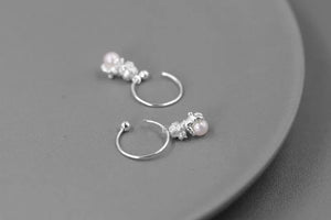 Playful Bichon Frise Love Silver Hoop Earrings-Dog Themed Jewellery-Bichon Frise, Earrings, Jewellery-8
