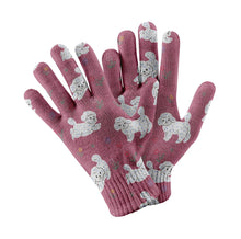 Load image into Gallery viewer, Playful Bichon Frise Love Touch Screen Gloves-Accessories-Accessories, Bichon Frise, Dog Dad Gifts, Dog Mom Gifts, Gloves-Rose gold-2