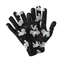 Load image into Gallery viewer, Playful Bichon Frise Love Touch Screen Gloves-Accessories-Accessories, Bichon Frise, Dog Dad Gifts, Dog Mom Gifts, Gloves-Black-4