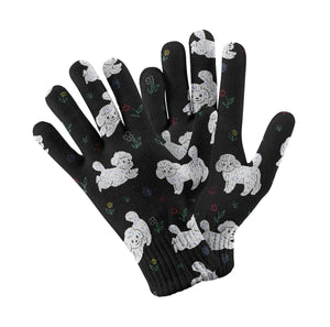 Playful Bichon Frise Love Touch Screen Gloves-Accessories-Accessories, Bichon Frise, Dog Dad Gifts, Dog Mom Gifts, Gloves-Black-4