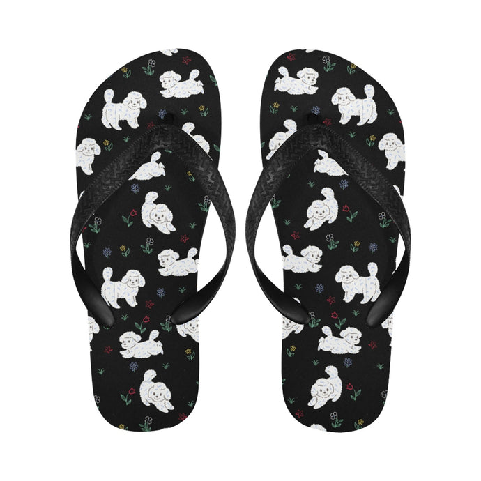 Playful Bichon Frise Love Unisex Slippers-25