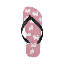Load image into Gallery viewer, Playful Bichon Frise Love Unisex Slippers-9