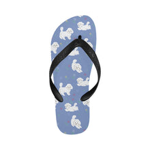 Load image into Gallery viewer, Playful Bichon Frise Love Unisex Slippers-CornflowerBlue-S-13
