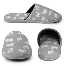 Load image into Gallery viewer, Playful Bichon Frise Love Women's Cotton Mop Slippers-31