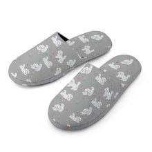 Load image into Gallery viewer, Playful Bichon Frise Love Women's Cotton Mop Slippers-33