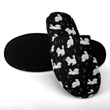 Load image into Gallery viewer, Playful Bichon Frise Love Women's Cotton Mop Slippers-40