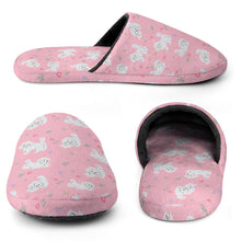 Load image into Gallery viewer, Playful Bichon Frise Love Women's Cotton Mop Slippers-5
