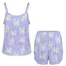 Load image into Gallery viewer, Playful Bichon Frise Women's Cami and Shorts Pajama Set-13