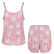 Load image into Gallery viewer, Playful Bichon Frise Women's Cami and Shorts Pajama Set-3