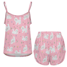 Load image into Gallery viewer, Playful Bichon Frise Women's Cami and Shorts Pajama Set-5