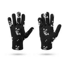 Load image into Gallery viewer, Playful Black and White Frenchie Deligh Touch Screen Gloves-Accessories-Accessories,Dog Dad Gifts,Dog Mom Gifts,Gloves-13
