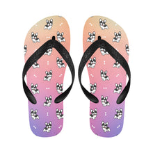 Load image into Gallery viewer, Playful Black and White Frenchie Unisex Slippers - 7 Gradients-13
