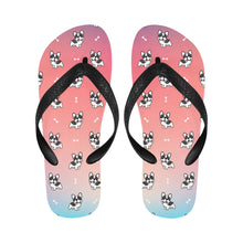 Load image into Gallery viewer, Playful Black and White Frenchie Unisex Slippers - 7 Gradients-21