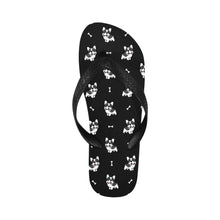 Load image into Gallery viewer, Playful Black and White Frenchie Unisex Slippers - 7 Gradients-24