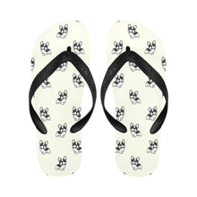 Load image into Gallery viewer, Playful Black and White Frenchie Unisex Slippers - 7 Gradients-25