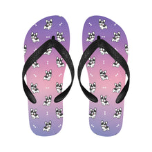 Load image into Gallery viewer, Playful Black and White Frenchie Unisex Slippers - 7 Gradients-7