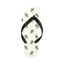 Load image into Gallery viewer, Playful Black and White Frenchie Unisex Slippers - 7 Gradients-Ivory-S-20
