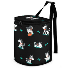 Load image into Gallery viewer, Playful Black and White Huskies Multipurpose Car Storage Bag-Car Accessories-Bags, Car Accessories, Siberian Husky-ONE SIZE-Black-1