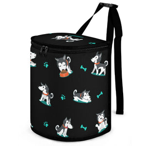Playful Black and White Huskies Multipurpose Car Storage Bag-Car Accessories-Bags, Car Accessories, Siberian Husky-ONE SIZE-Black-1