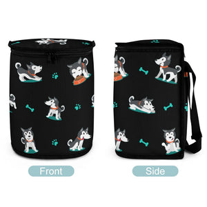 Playful Black and White Huskies Multipurpose Car Storage Bag-Car Accessories-Bags, Car Accessories, Siberian Husky-ONE SIZE-Black-2
