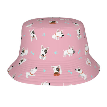 Playful Bull Terrier Adventures Bucket Hat Light Pink One Size 25 360x