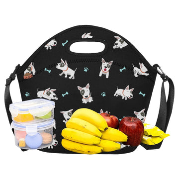 Playful Bull Terrier Adventures Neoprene Lunch Bag 14 360x