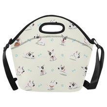 Load image into Gallery viewer, Playful Bull Terrier Adventures Neoprene Lunch Bag-Ivory-ONESIZE-1