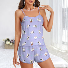Load image into Gallery viewer, Playful Bull Terrier Adventures Women's Cami and Shorts Pajama Set-3