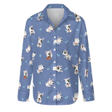 Load image into Gallery viewer, Playful Bull Terrier Adventures Women's Shirt-S-CornflowerBlue-4