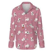 Load image into Gallery viewer, Playful Bull Terrier Adventures Women's Shirt-S-PaleVioletRed-1