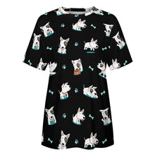 Load image into Gallery viewer, Playful Bull Terrier Love All Over Print Women&#39;s Cotton T-Shirt - 4 Colors-Apparel-Apparel, Bull Terrier, Shirt, T Shirt-18