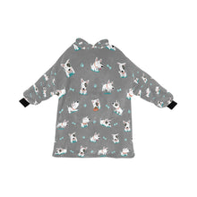 Load image into Gallery viewer, Playful Bull Terrier Love Blanket Hoodie for Women - 4 Colors-Blanket-Apparel, Blanket Hoodie, Blankets, Bull Terrier-14