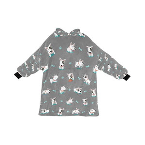 Playful Bull Terrier Love Blanket Hoodie for Women - 4 Colors-Blanket-Apparel, Blanket Hoodie, Blankets, Bull Terrier-14