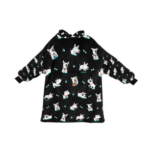 Playful Bull Terrier Love Blanket Hoodie for Women - 4 Colors-Blanket-Apparel, Blanket Hoodie, Blankets, Bull Terrier-15