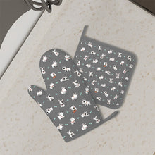 Load image into Gallery viewer, Playful Bull Terrier Love Oven Mitts and Pot Holder Set-Kitchen Decor-Accessories,Bull Terrier,Dog Mom Gifts-3