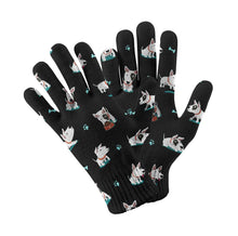 Load image into Gallery viewer, Playful Bull Terrier Love Touch Screen Gloves-Accessories-Accessories, Bull Terrier, Dog Dad Gifts, Dog Mom Gifts, Gloves-Black-1