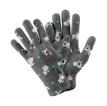 Load image into Gallery viewer, Playful Bull Terrier Love Touch Screen Gloves-Accessories-Accessories, Bull Terrier, Dog Dad Gifts, Dog Mom Gifts, Gloves-Gray-2