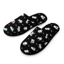 Load image into Gallery viewer, Playful Bull Terrier Love Women&#39;s Cotton Mop Slippers-Accessories, Bull Terrier, Dog Mom Gifts, Slippers-11